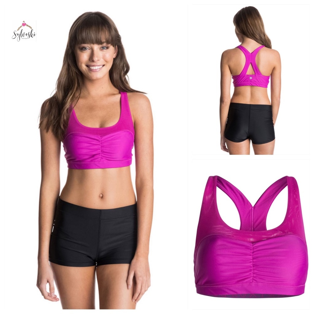 🆕Roxy Juniors Spirit Bra, Bright Orchid, Small - Picture 2 of 8